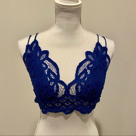 Free People Tops - Free People Blue Lace Bralette - Size M